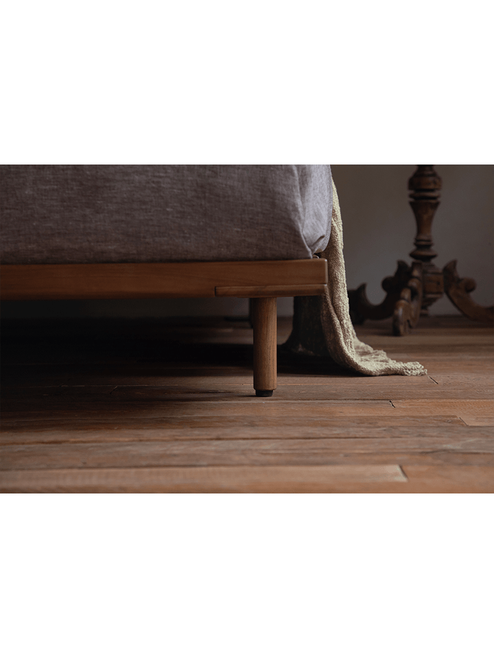 Seren Teak Linen Bed - ZM Home