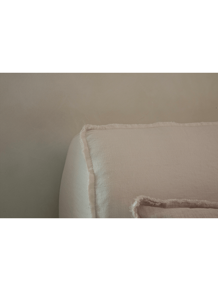 Seren Teak Linen Bed - ZM Home