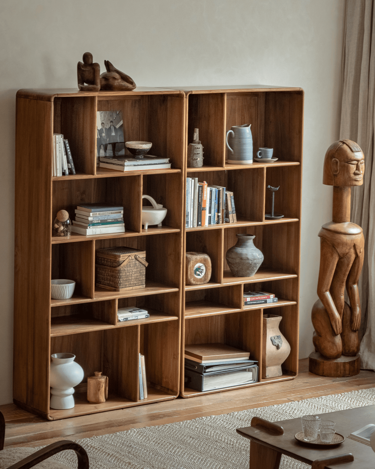Klotski Modular Bookcase | Teak Storage Design