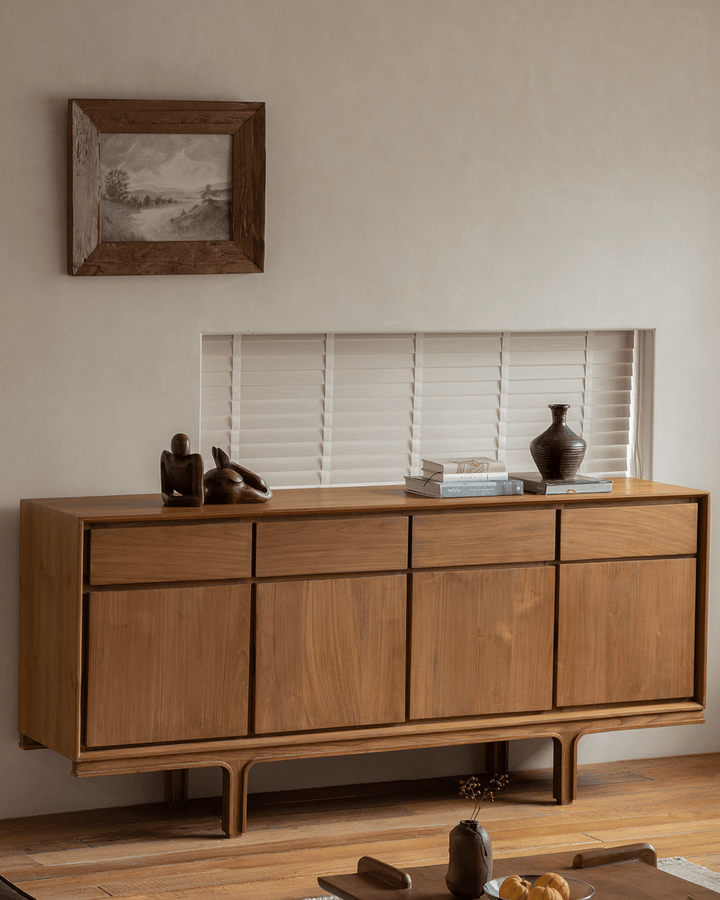 NO.44 teak sideboard with decor, ideal for modern interiors