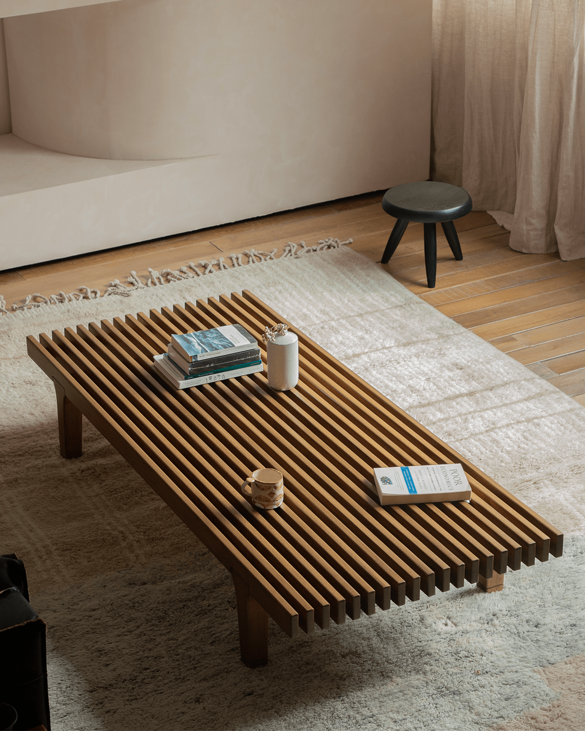 ZM Daybed Coffee Table - Teak wood coffee table with a minimalist design, perfect for modern living spaces.