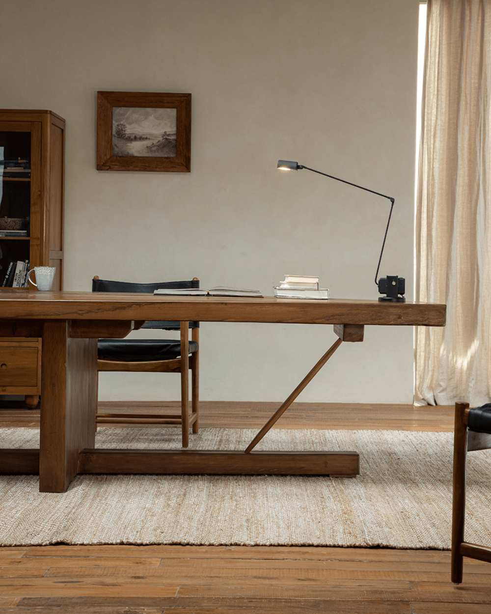 Sailboat Desk in a modern interior with solid wood construction and elegant design, perfect for a refined touch.