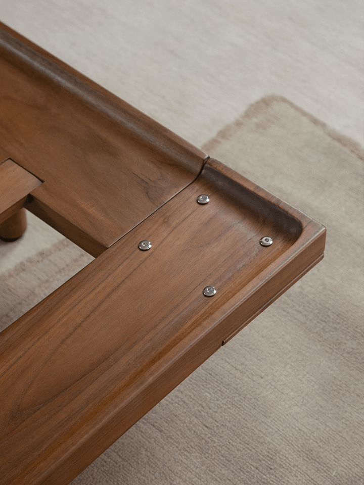 Seren Teak Linen Bed - ZM Home