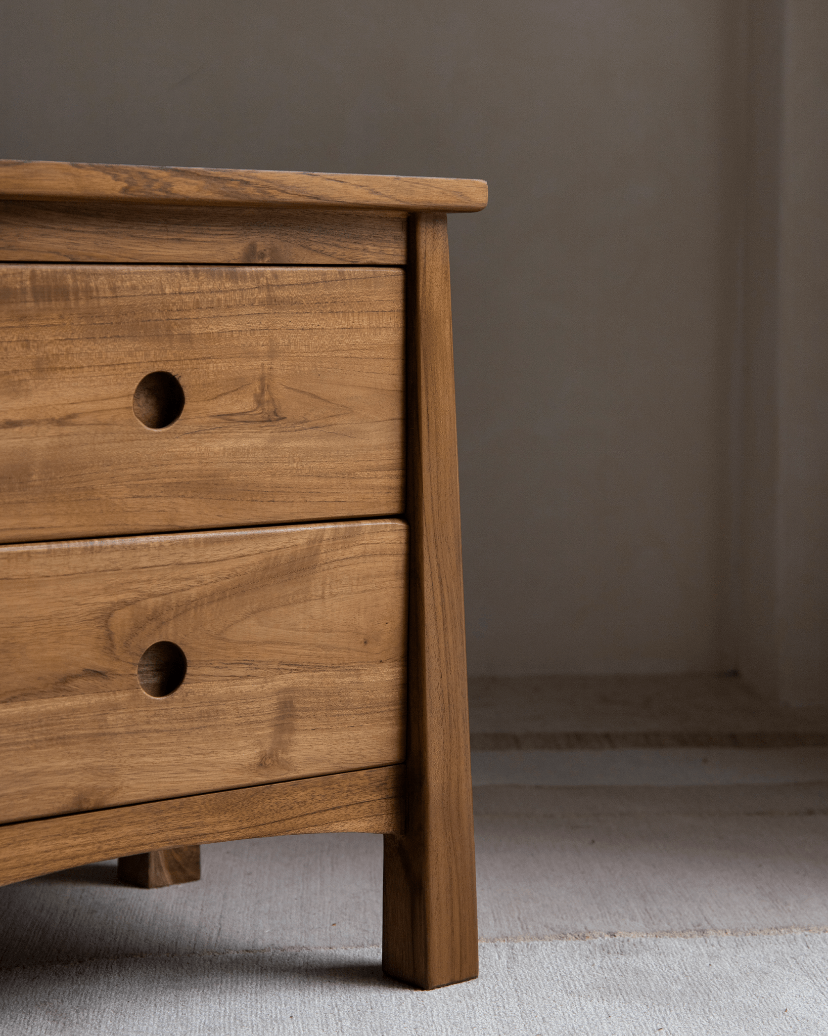 ZM Home Astral Nightstand, wooden bedside table with two drawers, modern bedroom furniture design