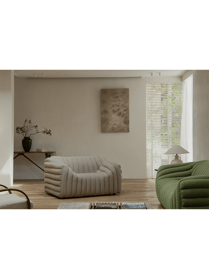 Beige Miche Sofa with a cozy design in a modern living room with natural elements.