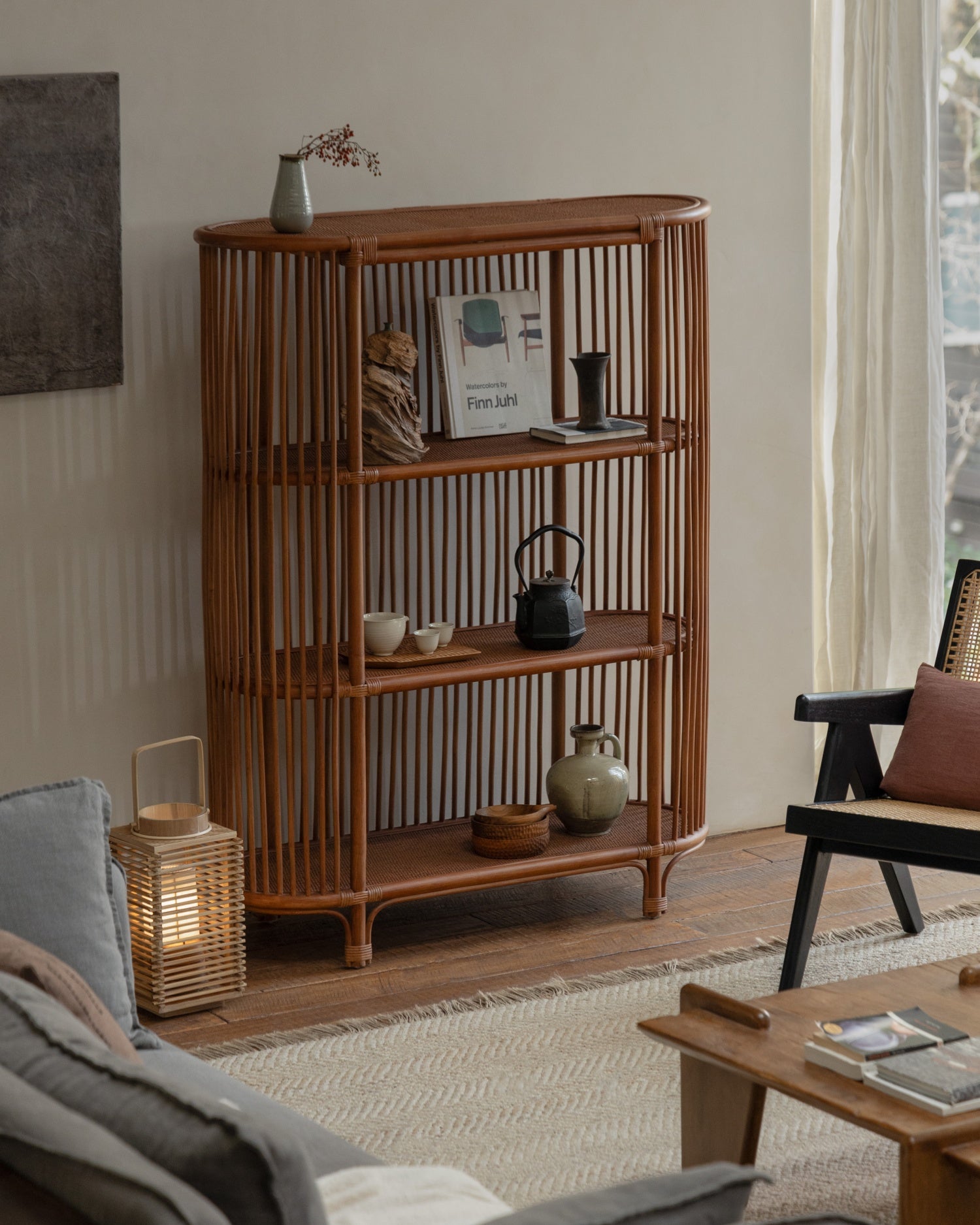 Olin Rattan Display Shelf