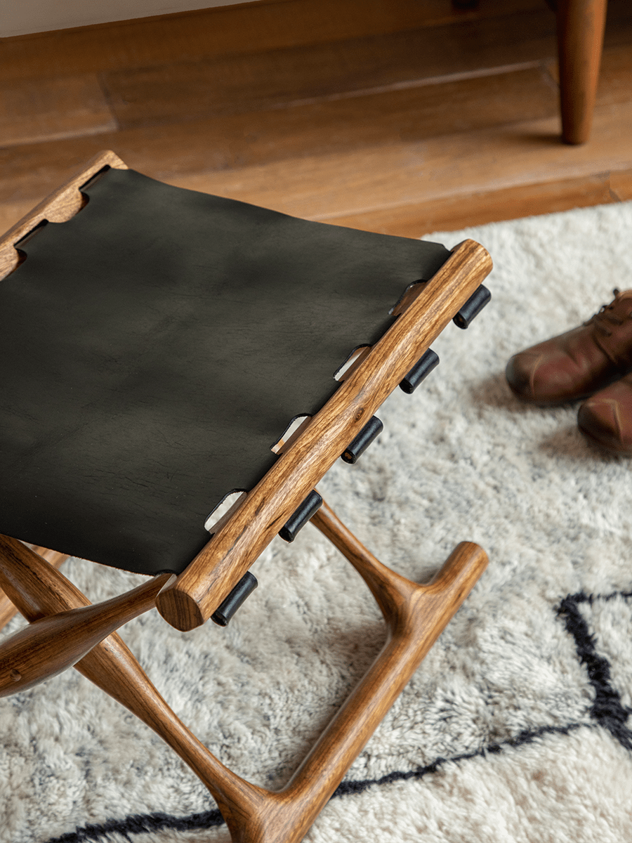 Maverick Leather Stool - ZM Home