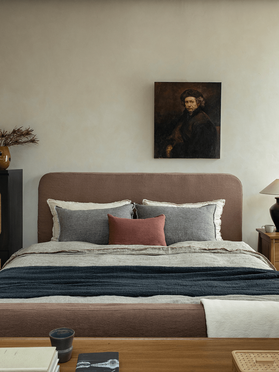 Guni Slipcover Linen Bed - ZM Home