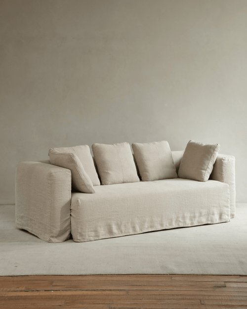 【THE MOZZ】Rich Linen Setup Modmax - Granite - 8-Piece Sectional With Raf Corner Chaise