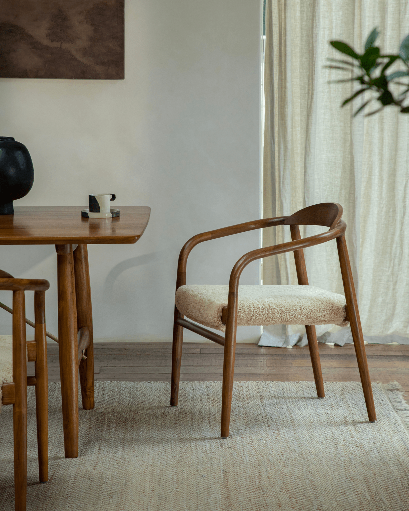 Crescent Shearling Chair - ZM Home