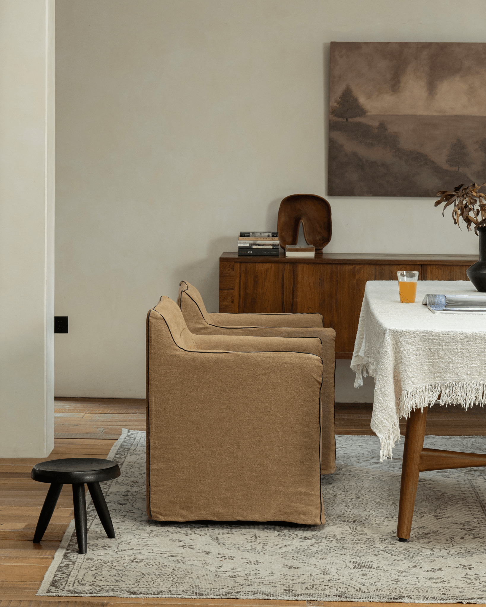 Ducy Linen Slipcover Chair - ZM Home
