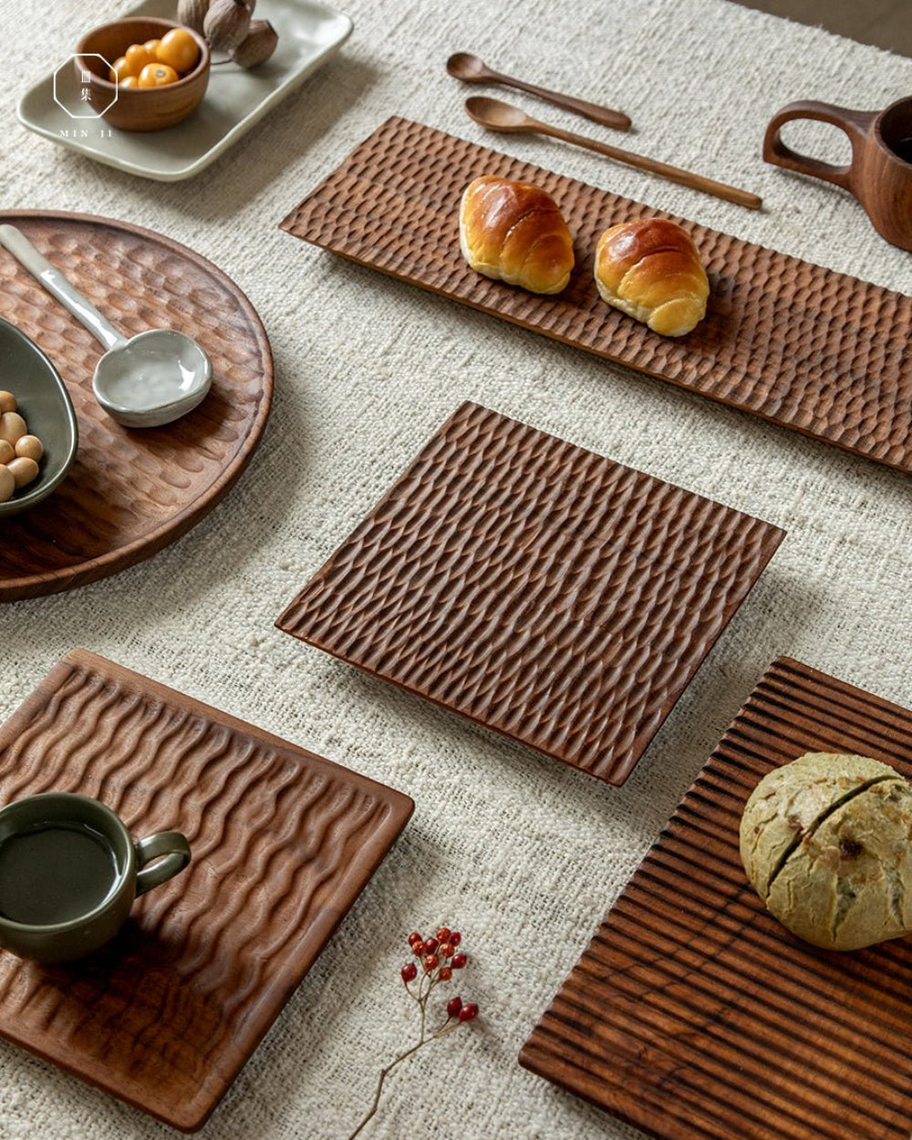 Handcrafted Teak Wood Serving Trays, artisan designs for food serving and display, elegant style