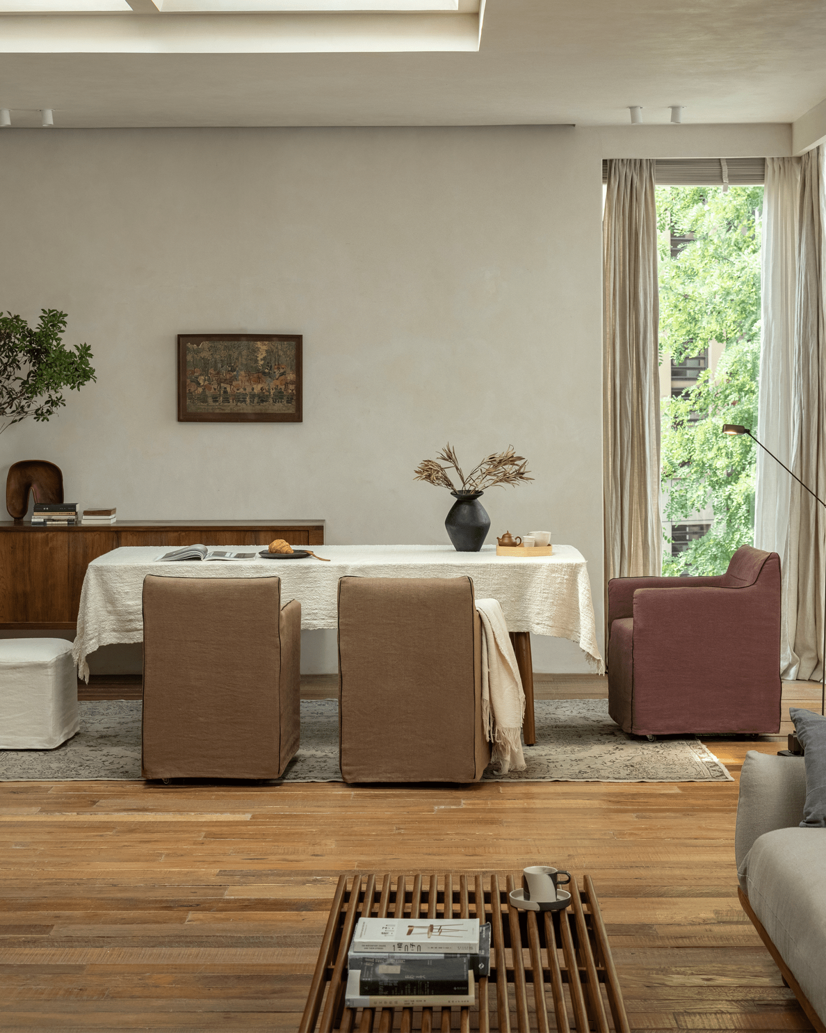 Ducy Linen Slipcover Chair - ZM Home