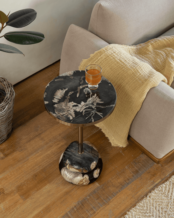 Lolli Petrified Wood Side Table - ZM Home
