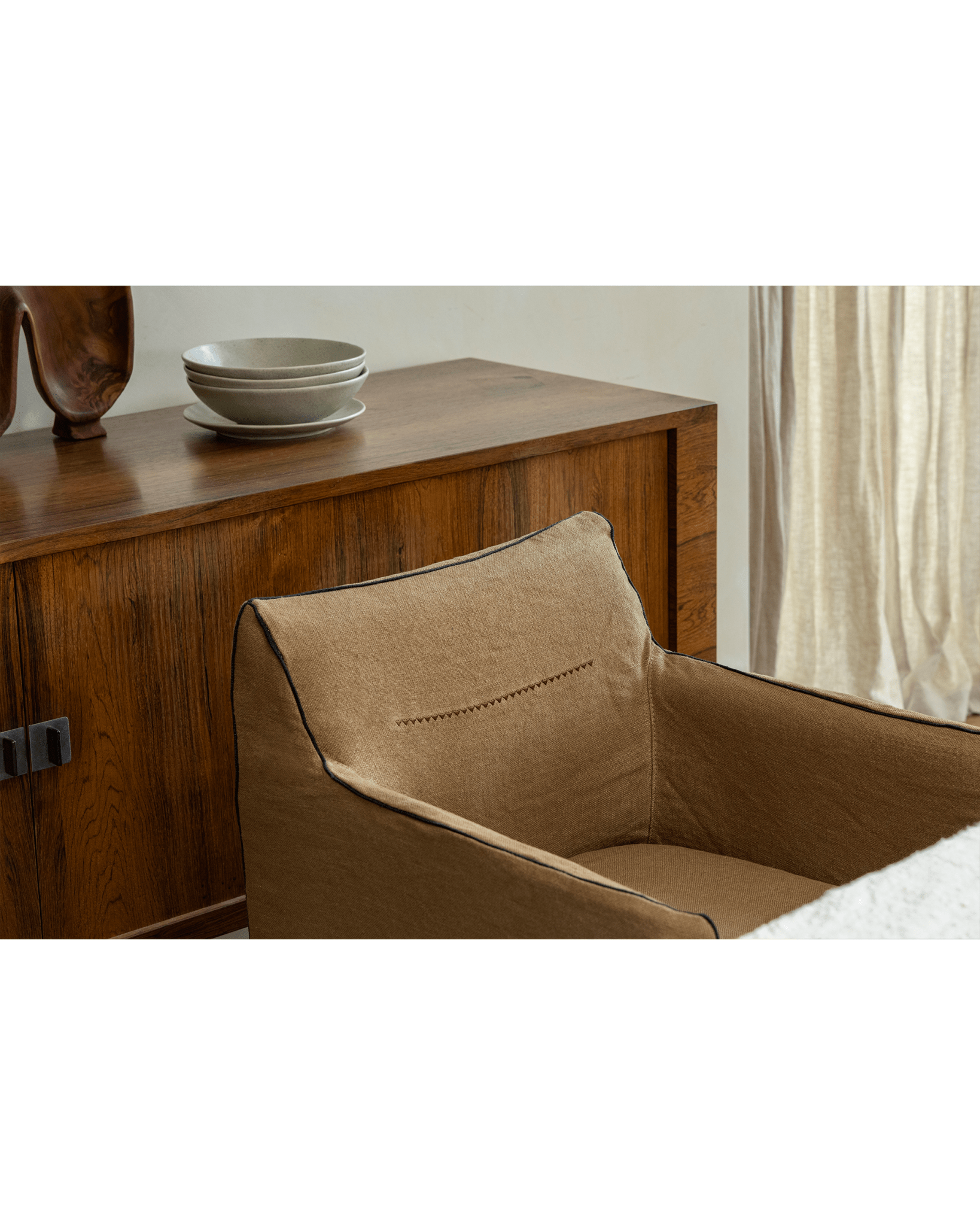 Ducy Linen Slipcover Chair - ZM Home