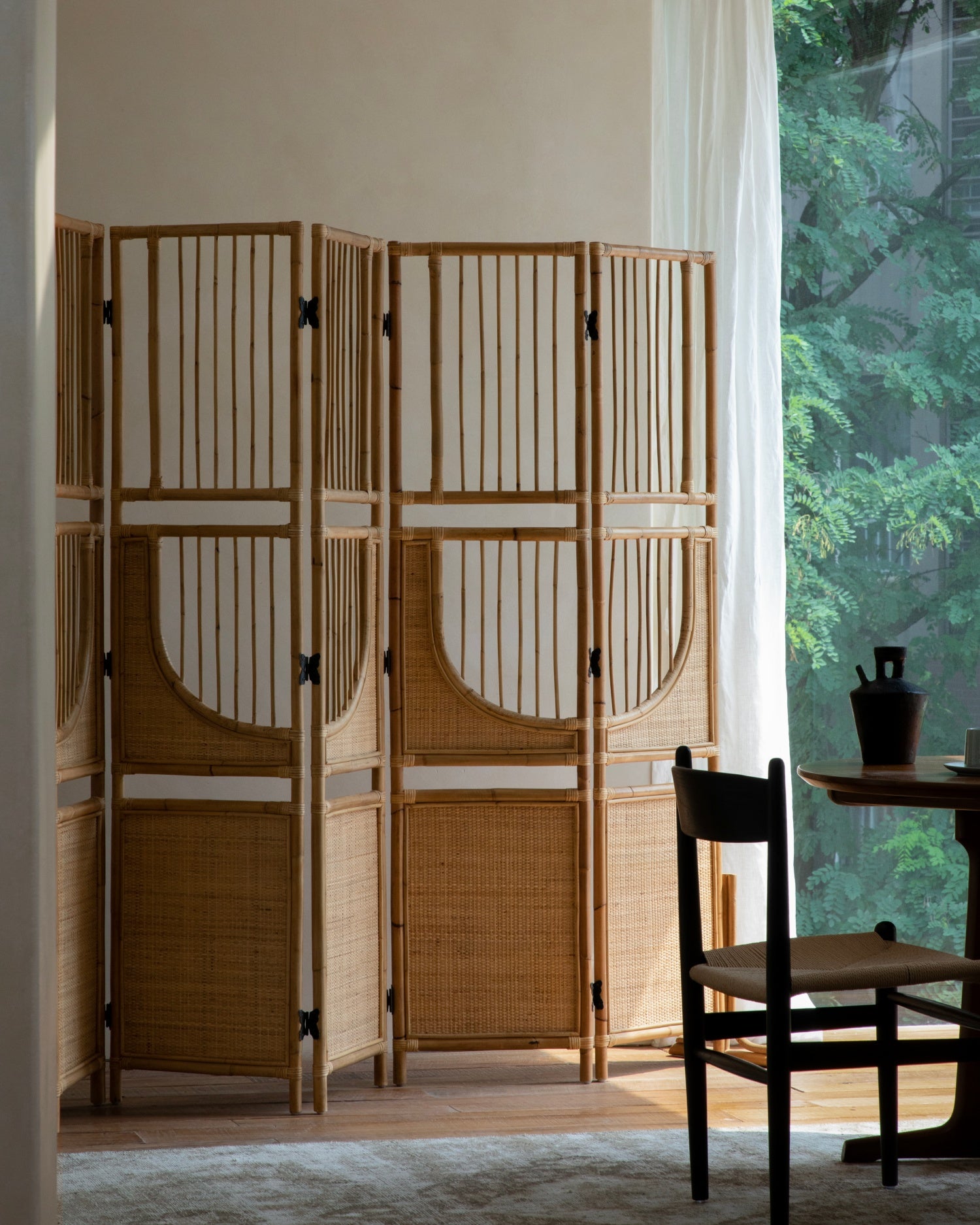 Sunlit Rattan Screen