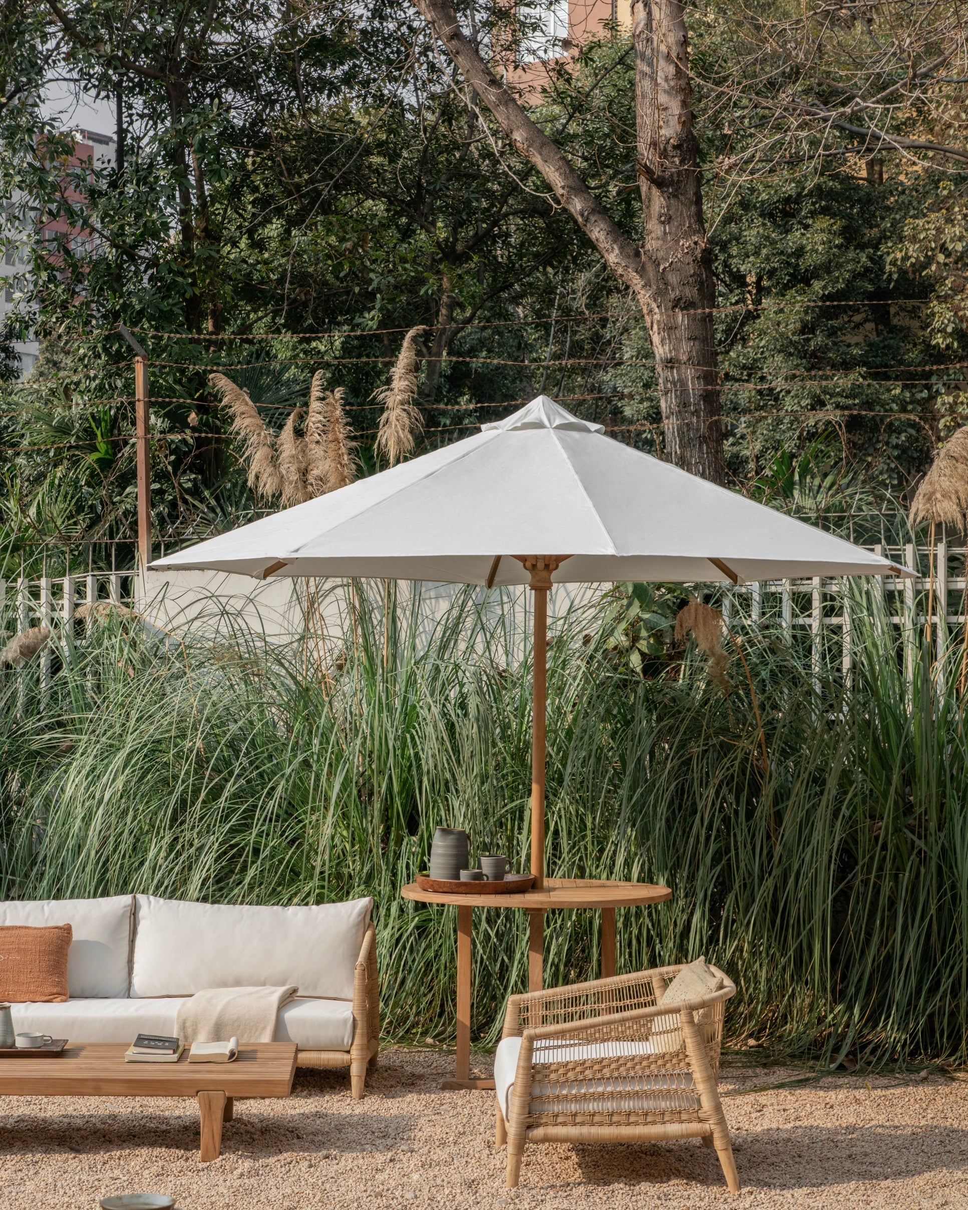 Outdoor Patio Table and Umbrella Set