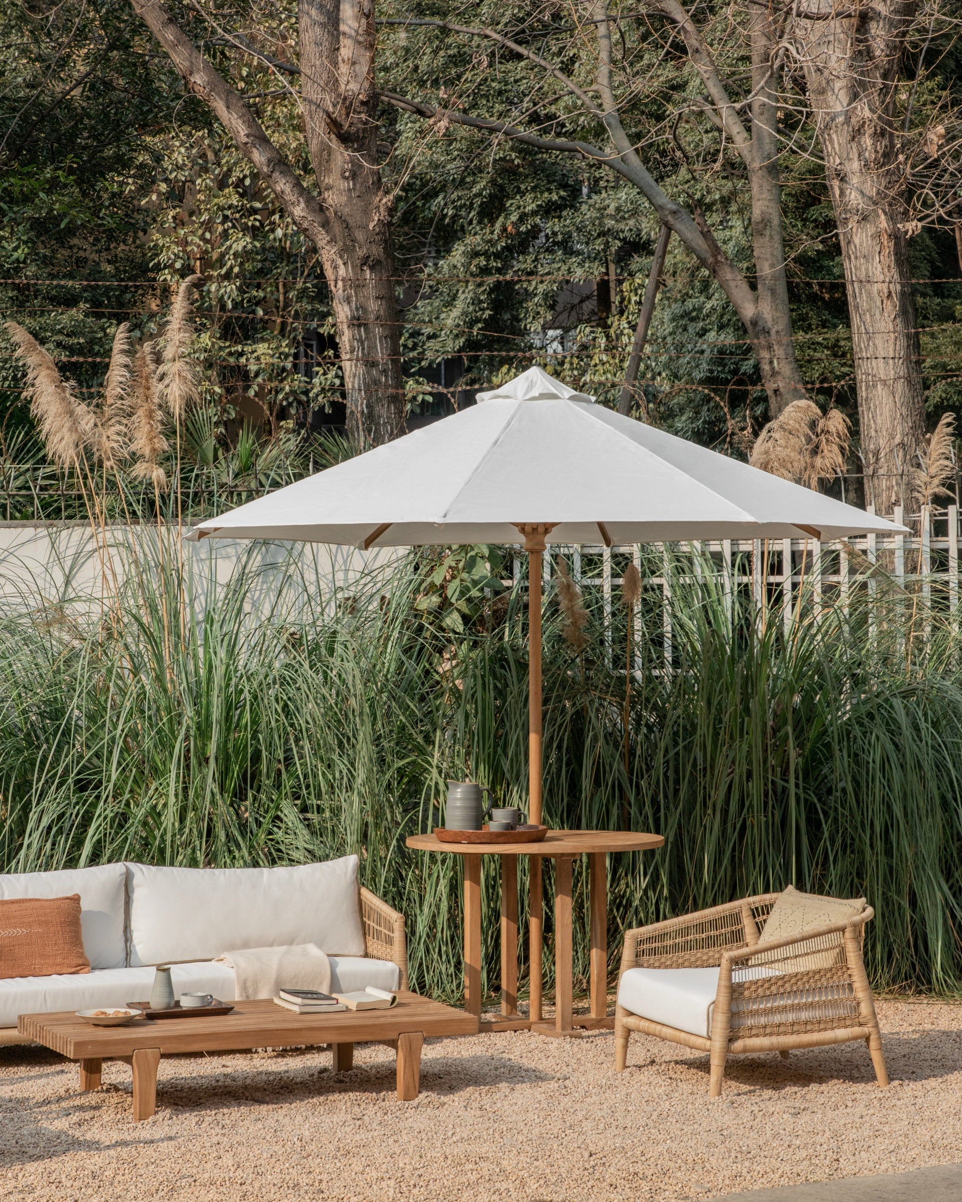 Outdoor Patio Table and Umbrella Set