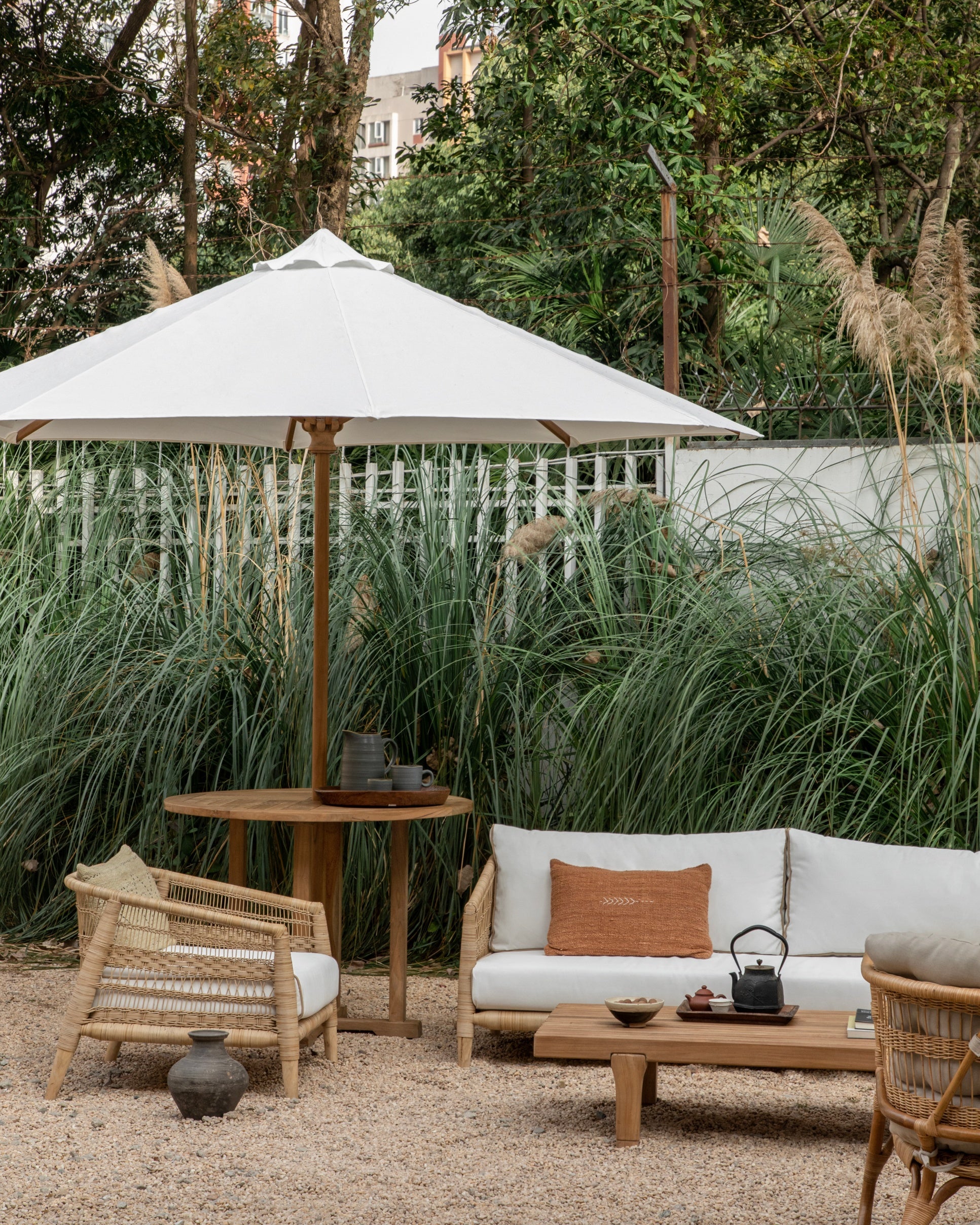 Outdoor Patio Table and Umbrella Set