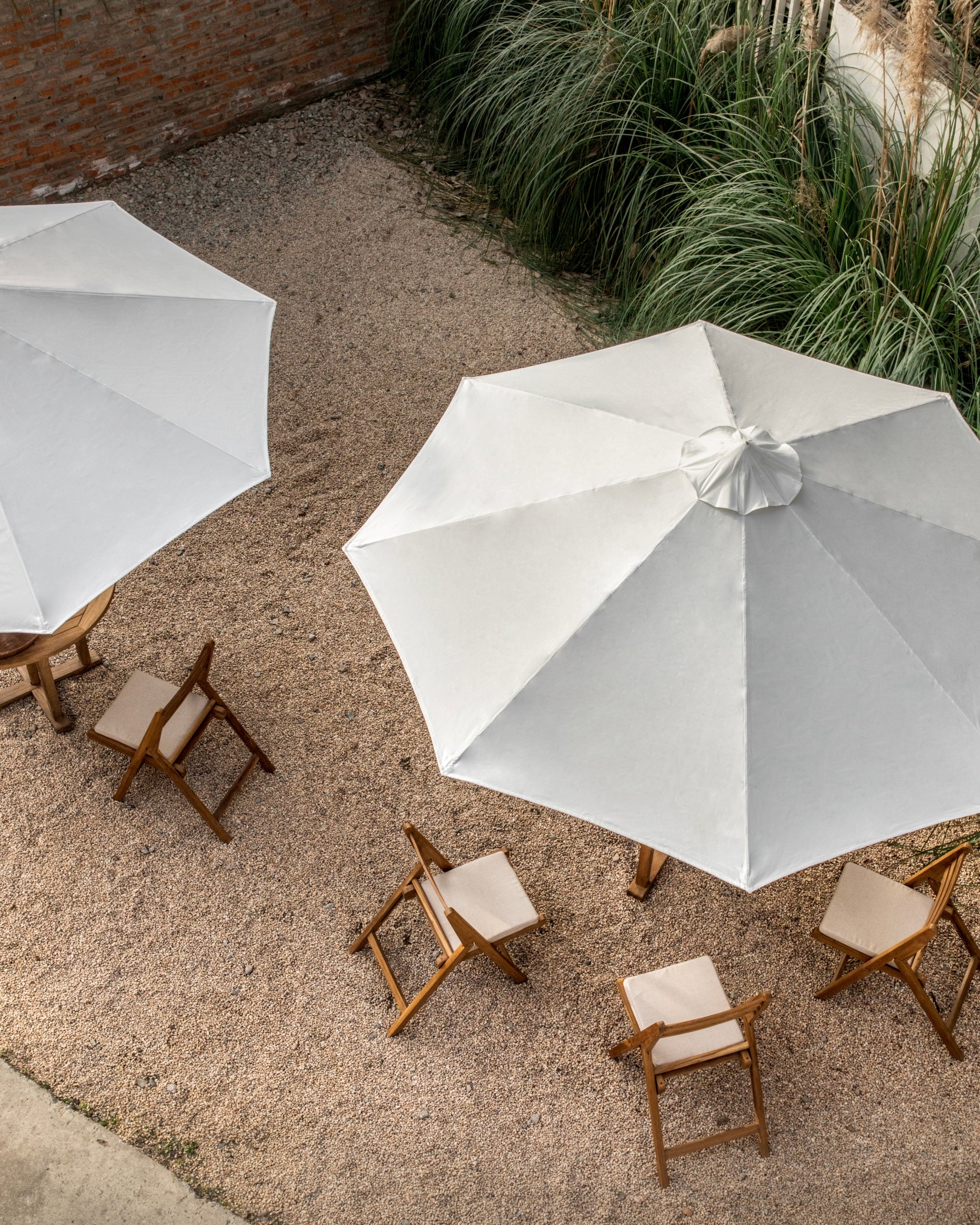 Teak Outdoor Patio Table & Umbrella Set