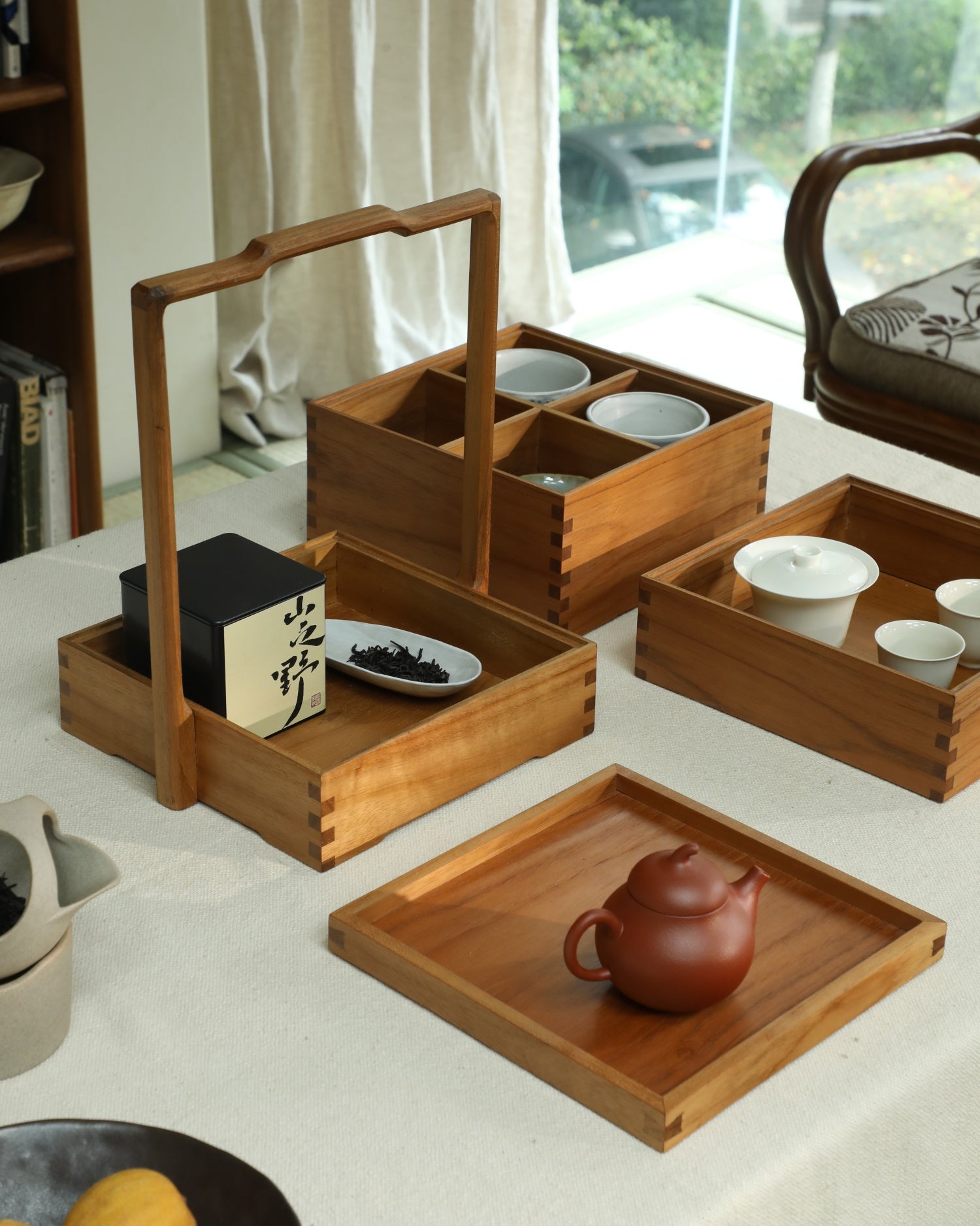 Teak Multi-Tier Bento Box | Handcrafted Serving Box - ZM Home