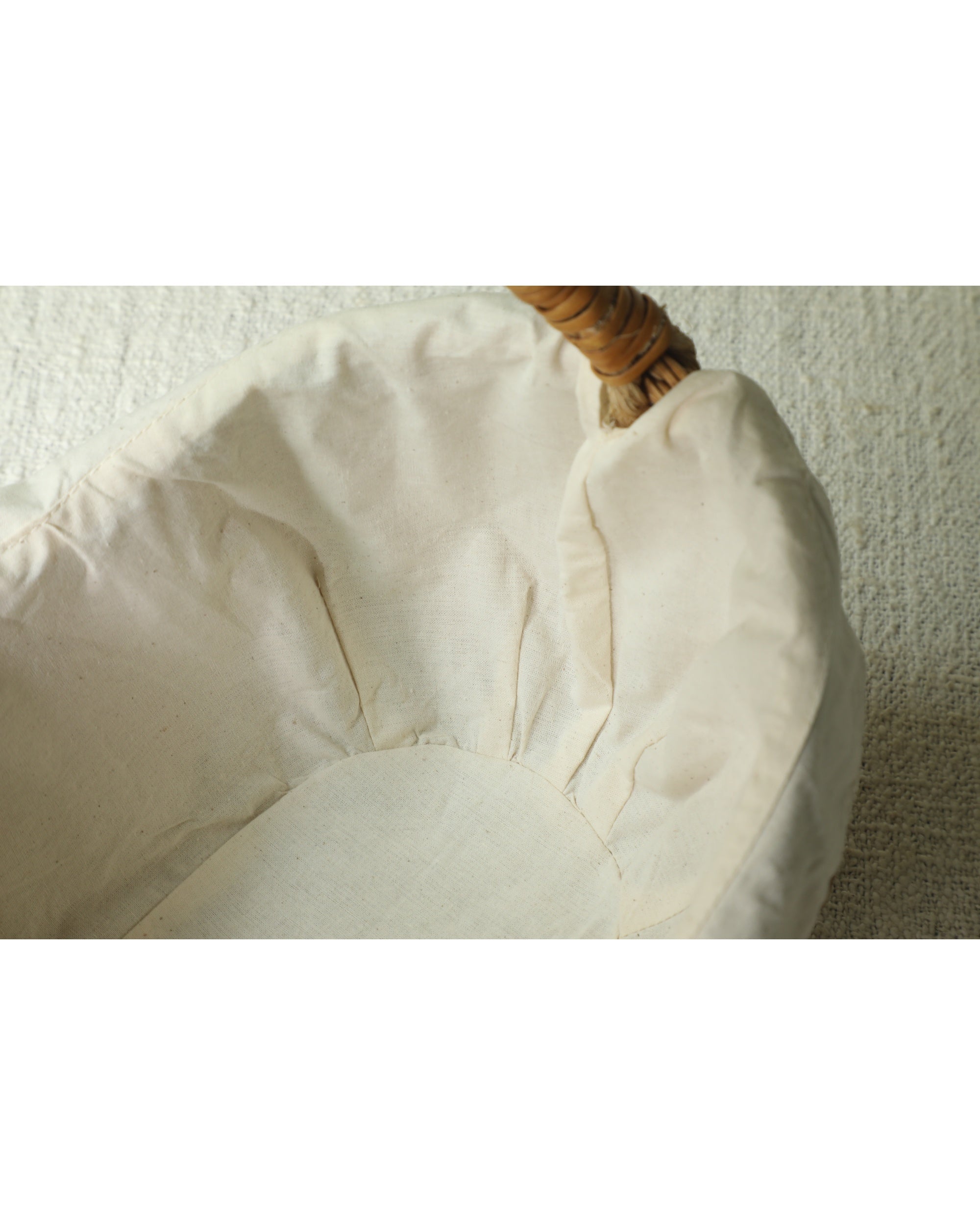 Aurelia Basket with cream removable cotton lining and woven handle