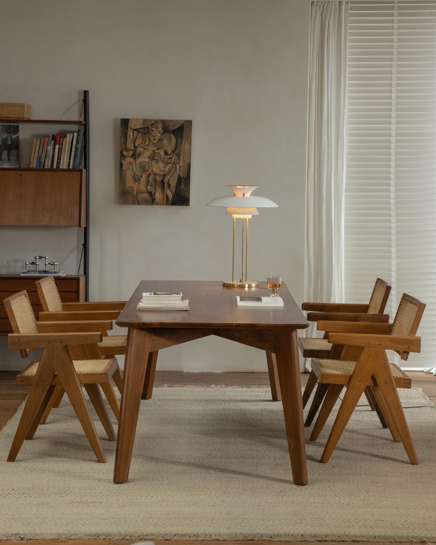 Easy Dining Table | Teak 78.7in Top, Tilted Legs - ZM Home