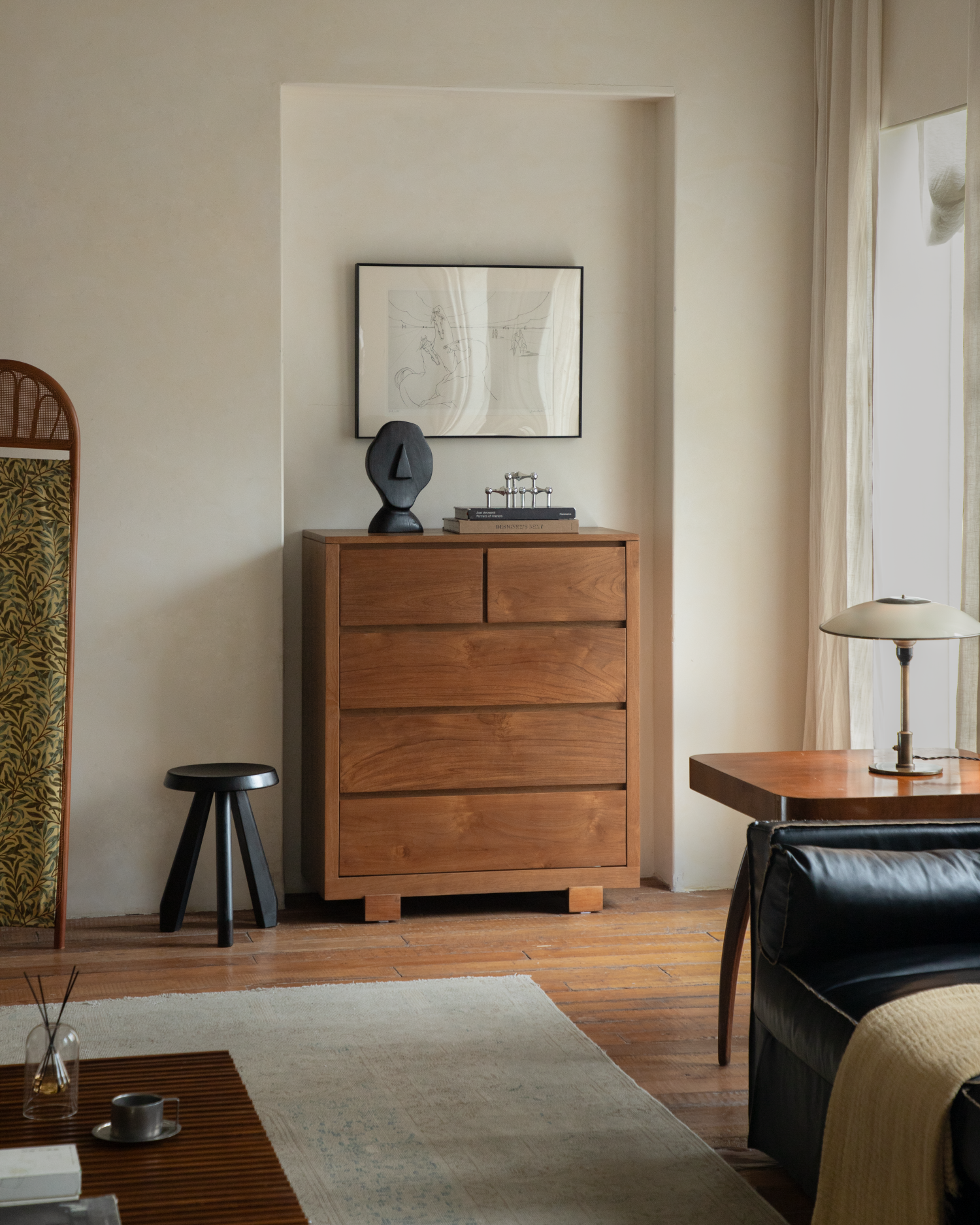dresser elegant Fluted Dresser for Bedroom with 6 Drawers, 48" Wide Modern Chest of Drawers with Elegant Wave Design, Wooden Dresser TV Stand, Closet Clothes Storage