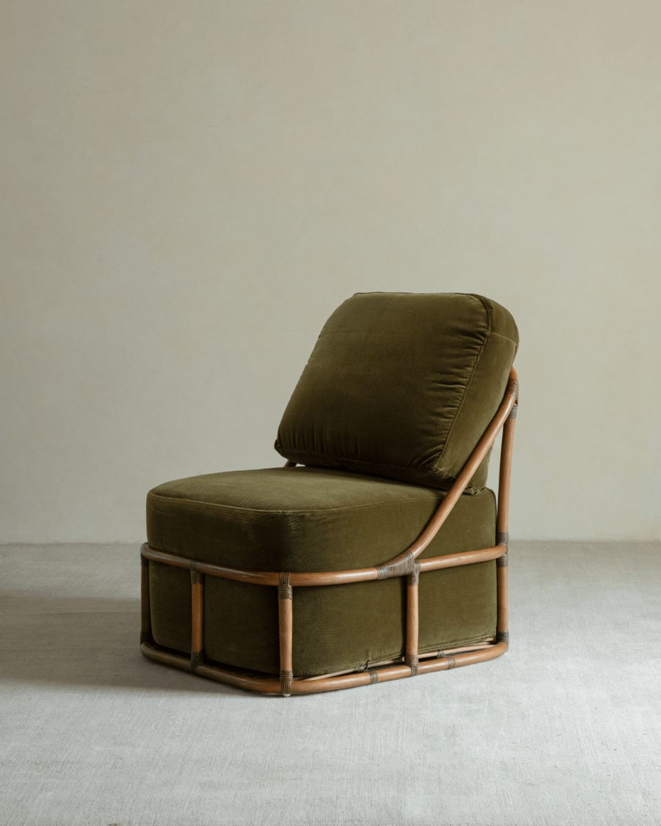 Tofu Lounge Sofa | Natural Rattan, Removable Cushion - ZM Home