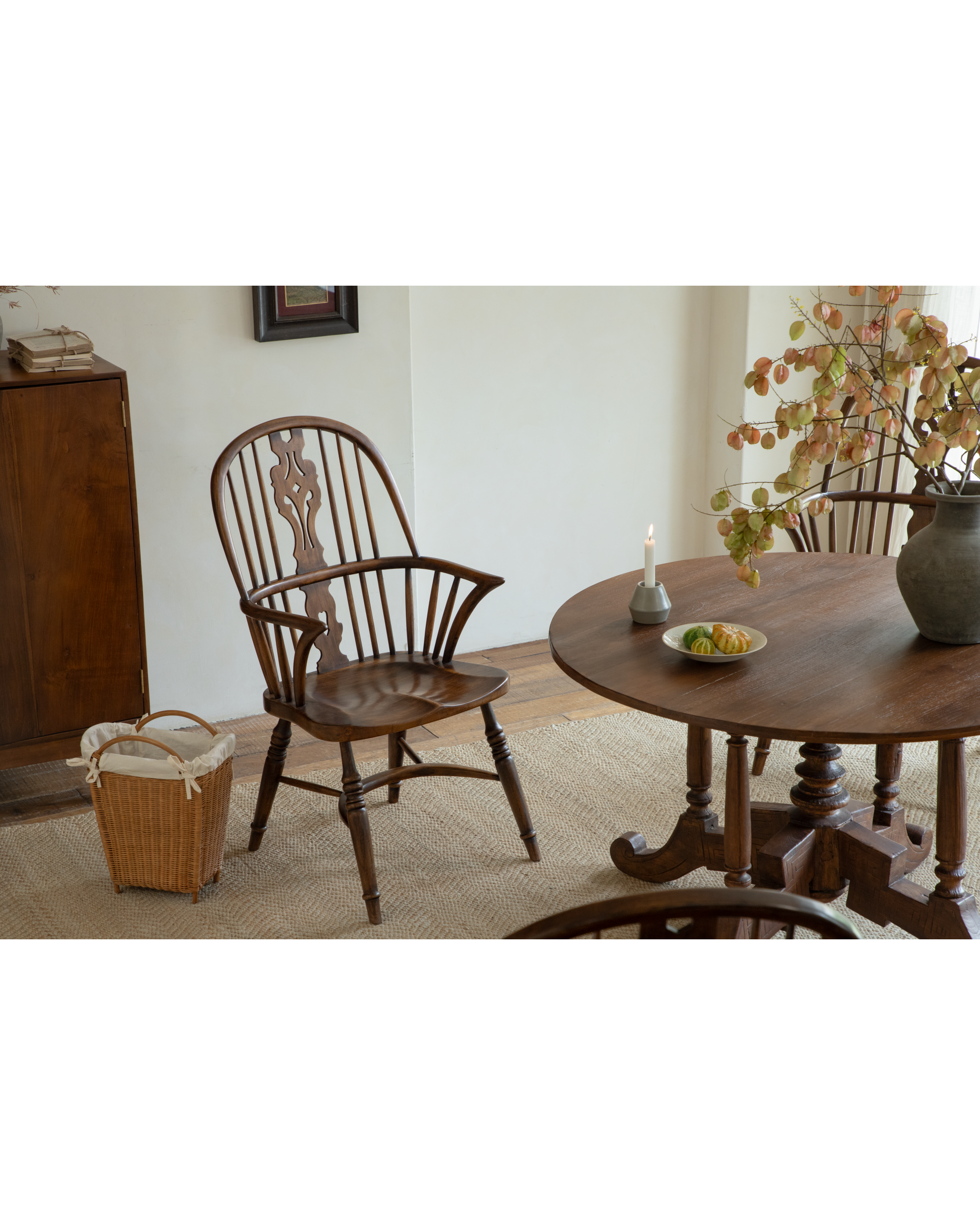 Windsor Chair | Vintage Solid Wood Lounge Chair, High Back - ZM Home