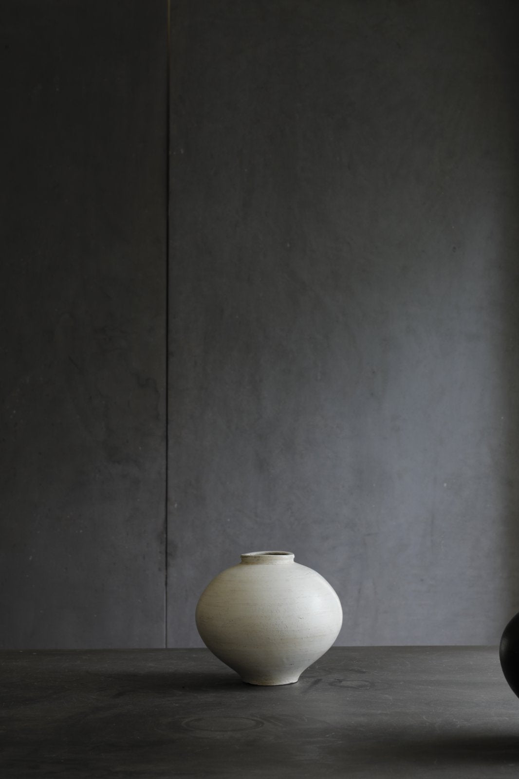 White ceramic sphere vase for home decor, minimalist design, ceramic vase