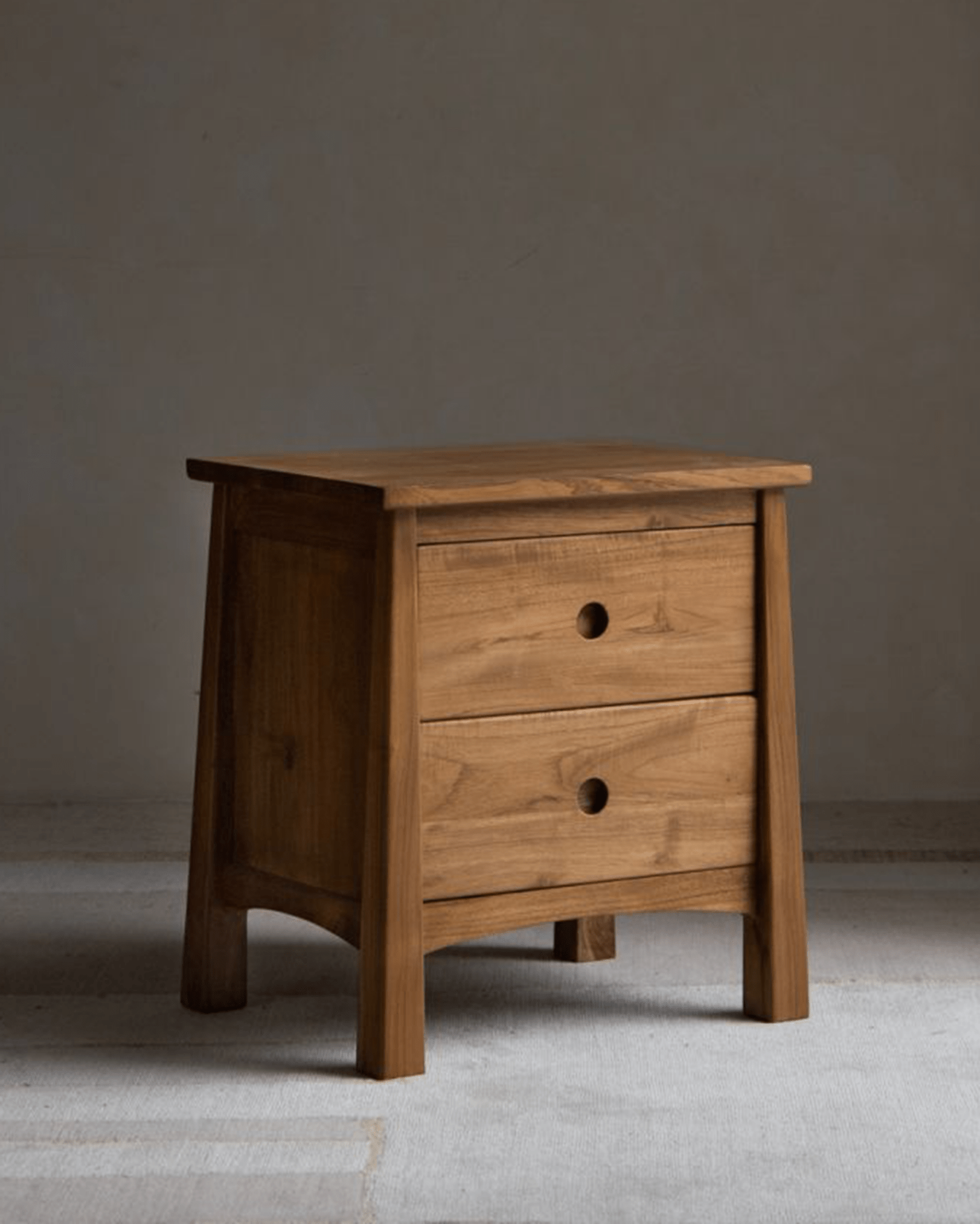 ZM Home Astral Nightstand - Wooden bedside table with two drawers, modern bedroom furniture