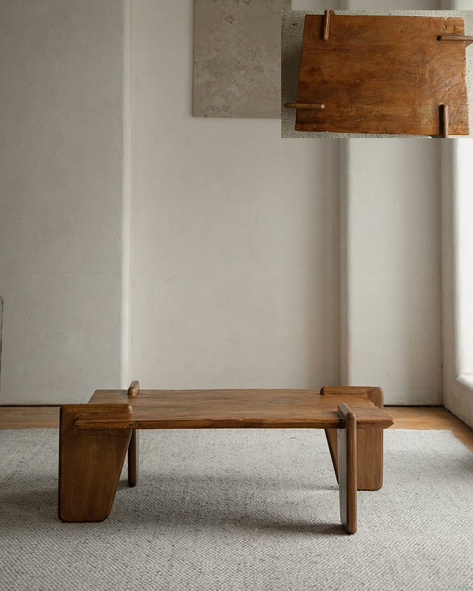 Deck Coffee Table made of reclaimed wood, rustic coffee table with natural texture, modern living room furniture