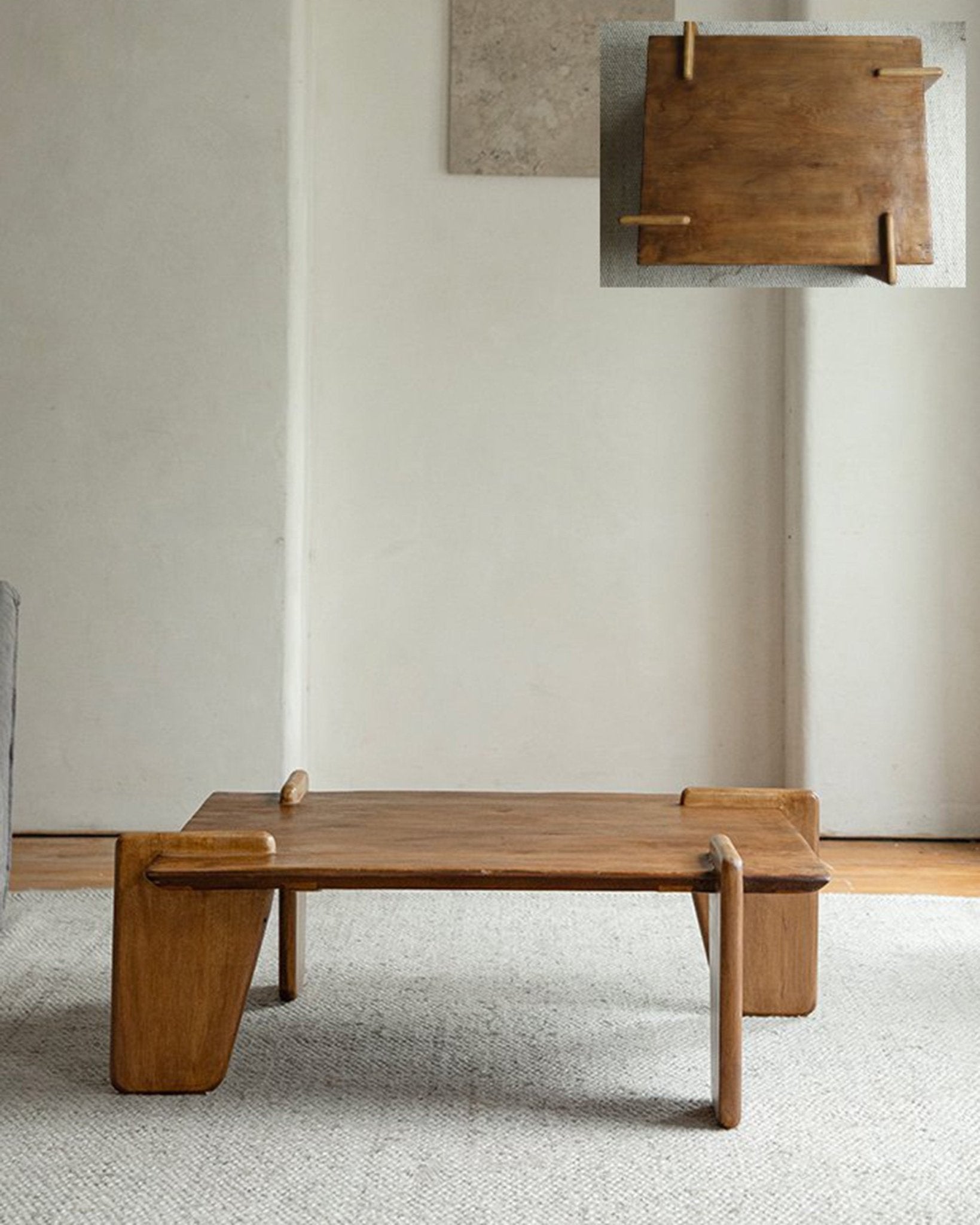 Deck Coffee Table - Rustic reclaimed wood coffee table with natural texture and design.